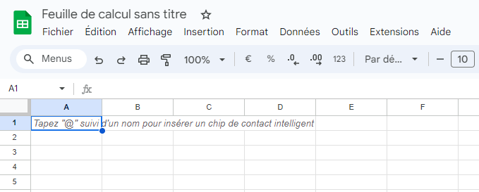 Interface Google Sheets