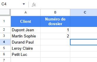 Démonstration de l'utilisation de la recopie incrémentée pour étendre des nombres grâce au tirage dans Google Sheets