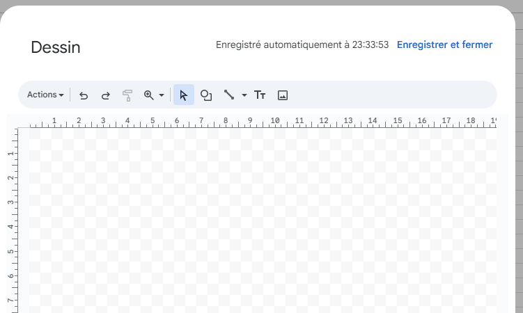 Démonstration de la création d'une forme dans l'éditeur de dessin Google Sheets
