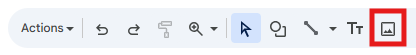 Icône d’insertion d’image dans l’éditeur de dessin de Google Sheets